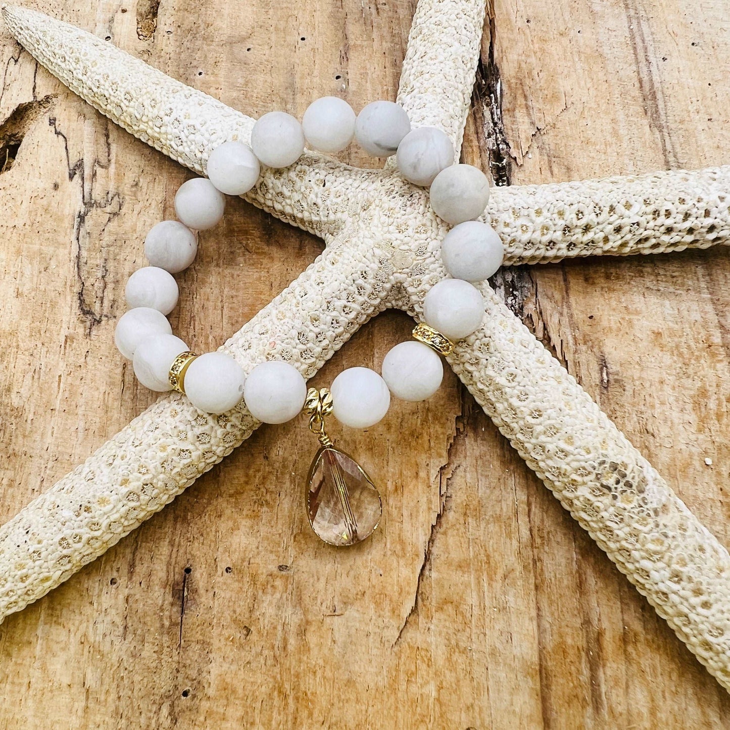 Dreamy White Lace Bracelet Opal Tides