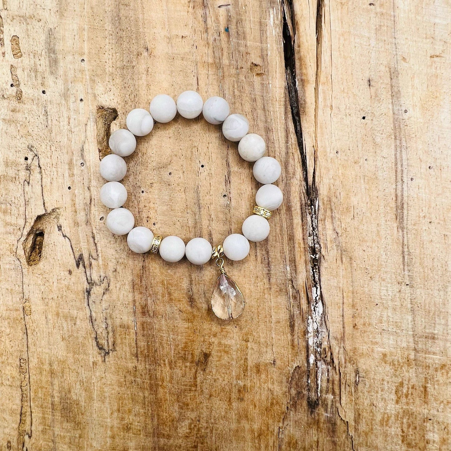 Dreamy White Lace Bracelet Opal Tides