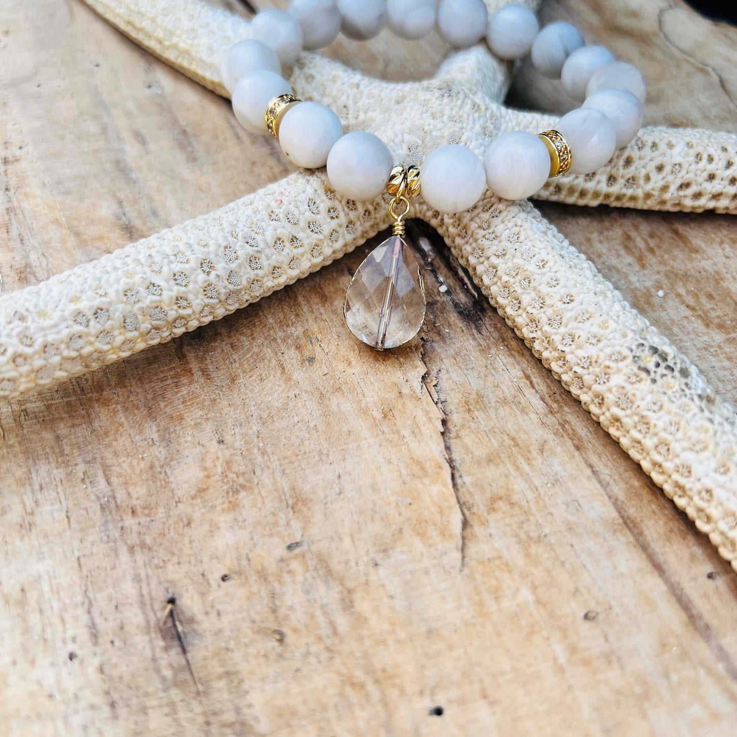 Dreamy White Lace Bracelet Opal Tides