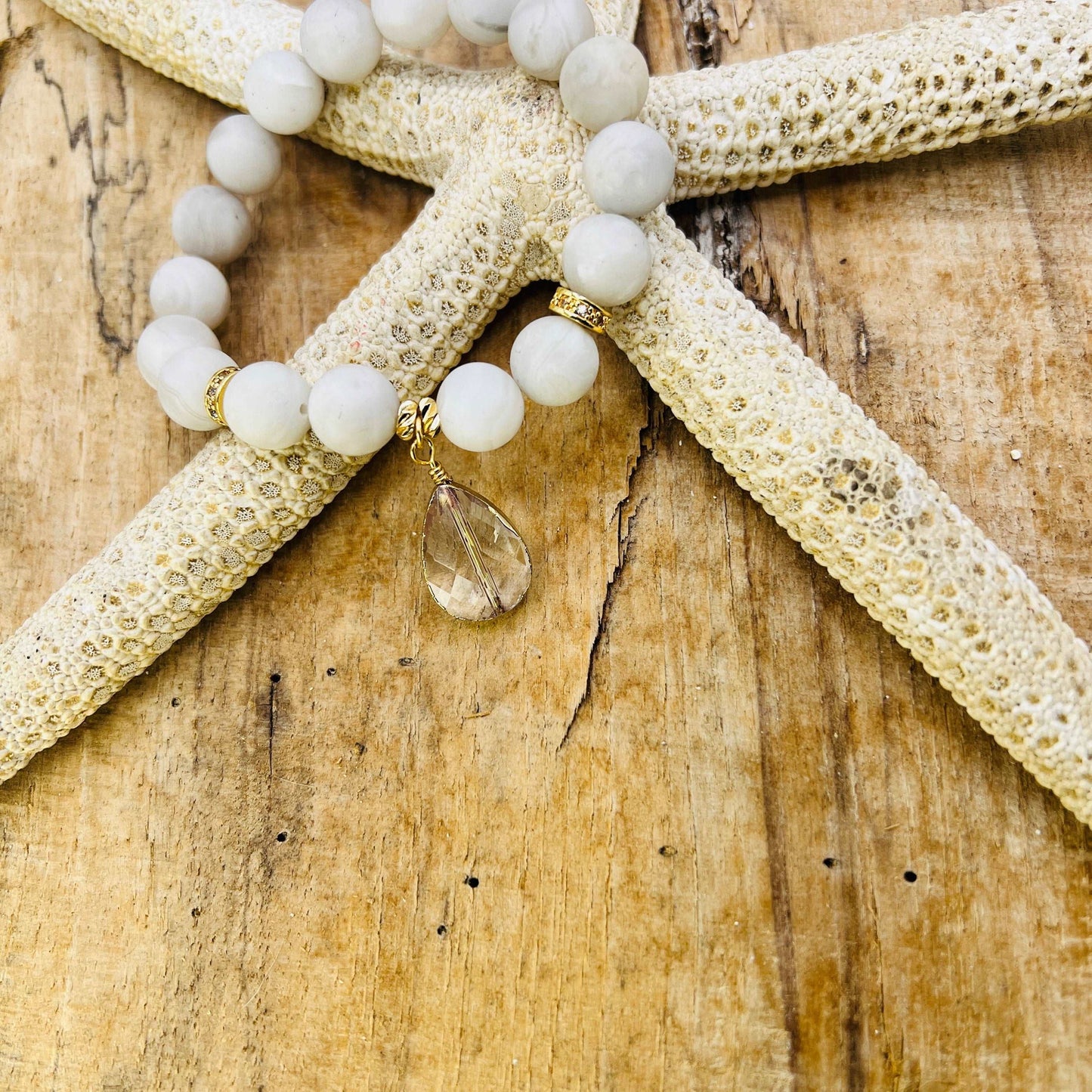 Dreamy White Lace Bracelet Opal Tides