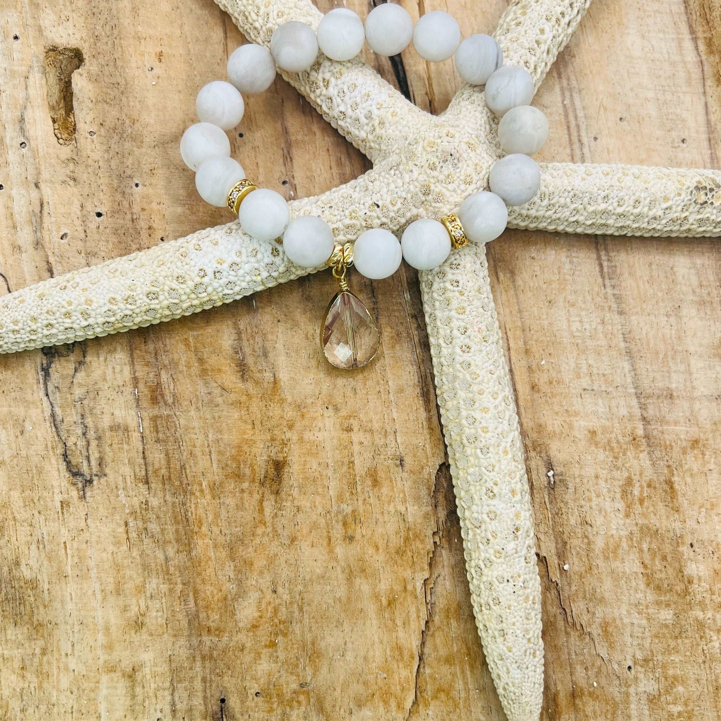 Dreamy White Lace Bracelet Opal Tides