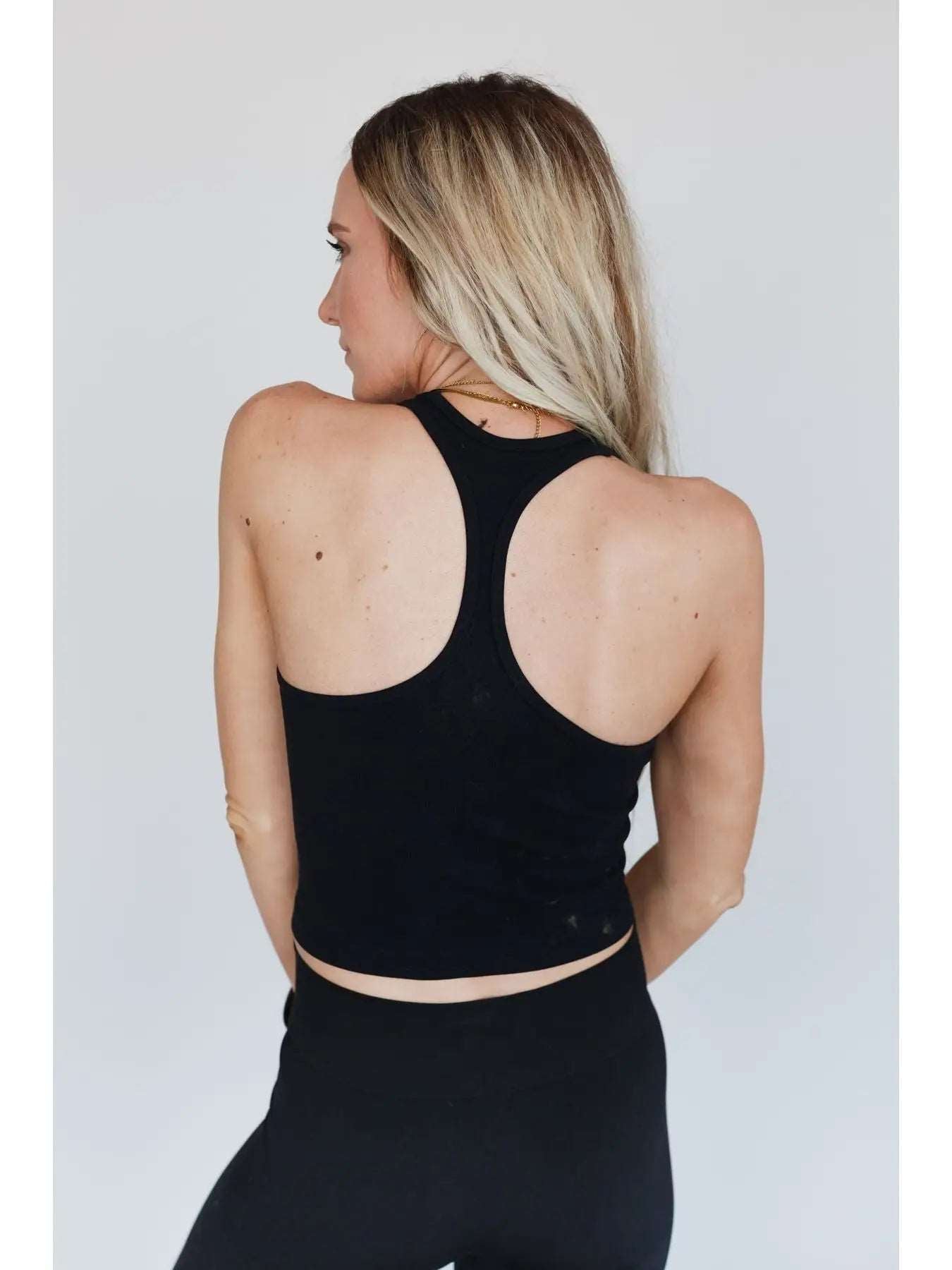 High Neck Racerback Brami- Black Opal Tides