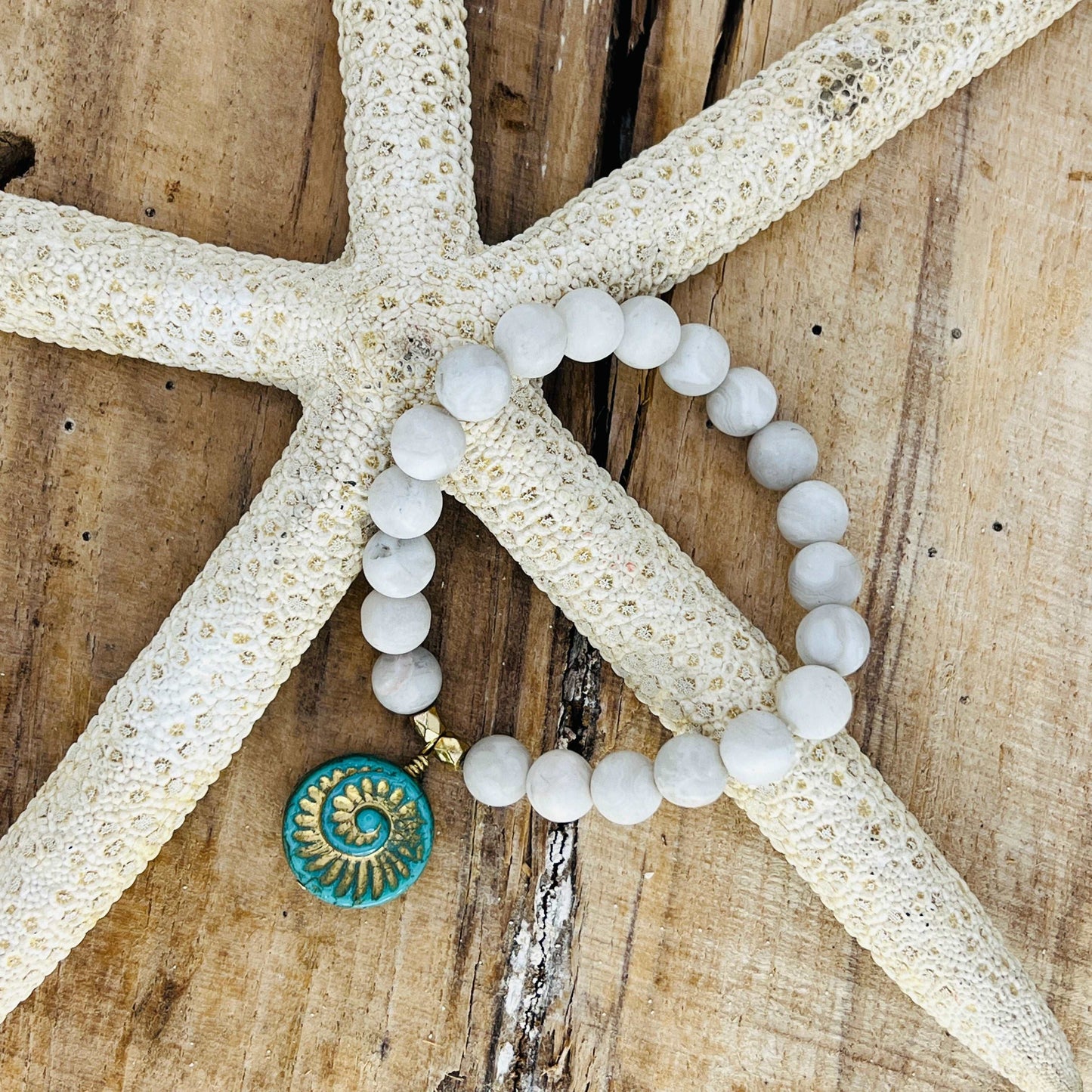 Turquoise Seashell Bracelet Opal Tides