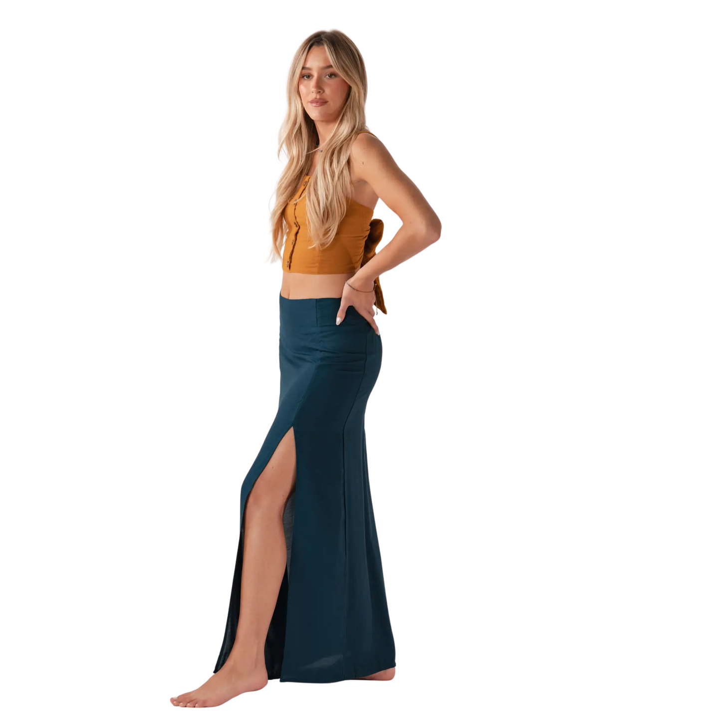 Deep Teal Maxi Skirt