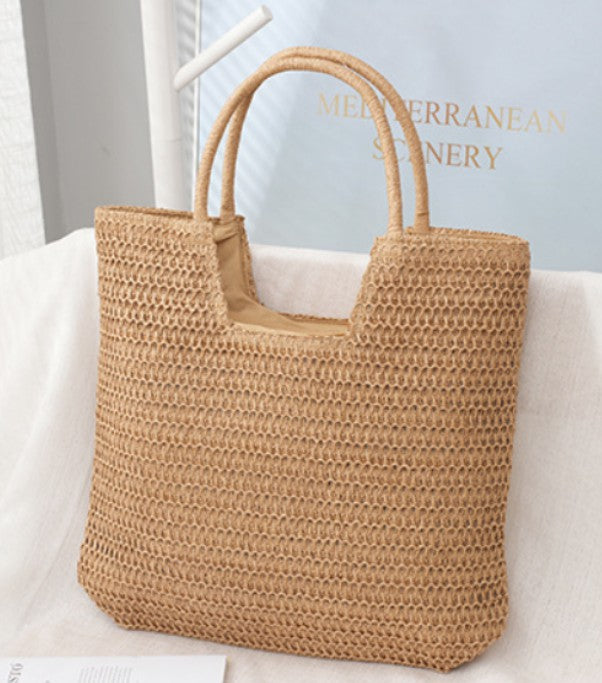 Straw Beach Tote Opal Tides